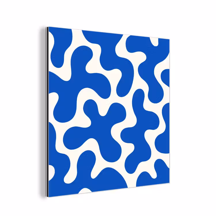 Aluminium schilderij - Vormen - Abstract - Blauw - Golven — 1