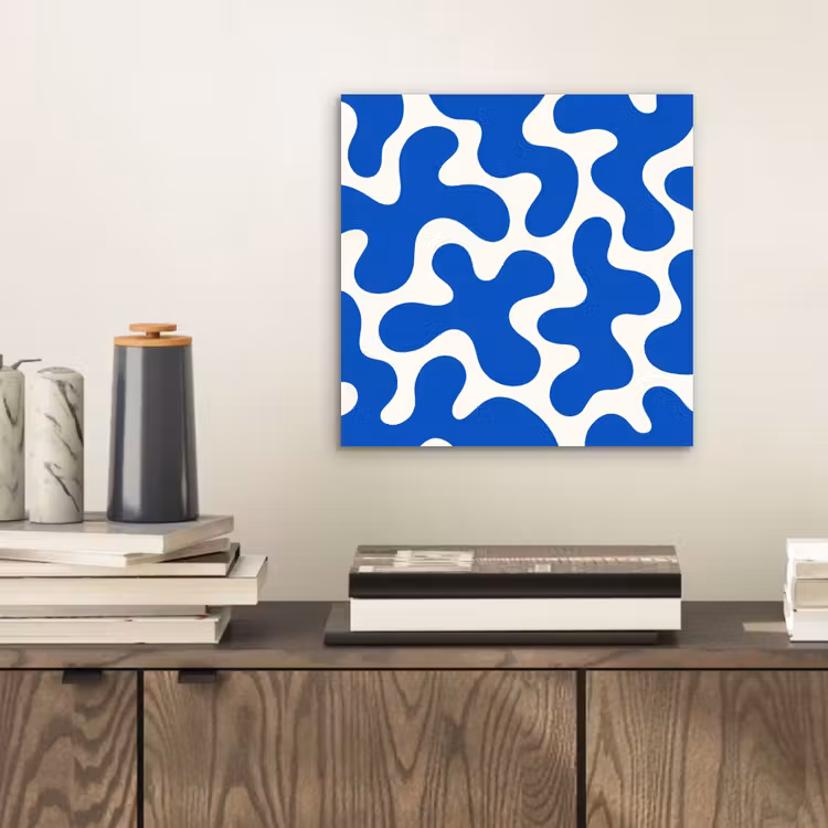 Aluminium schilderij - Vormen - Abstract - Blauw - Golven — 2