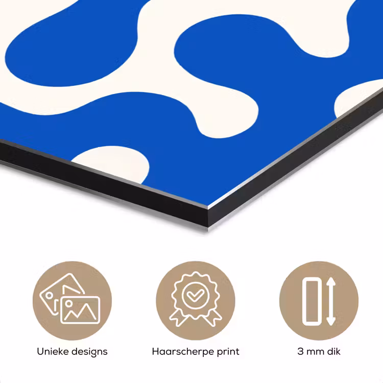 Aluminium schilderij - Vormen - Abstract - Blauw - Golven — 7