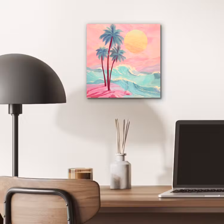 Aluminium schilderij - Palmbomen - Golven - Zee — 6