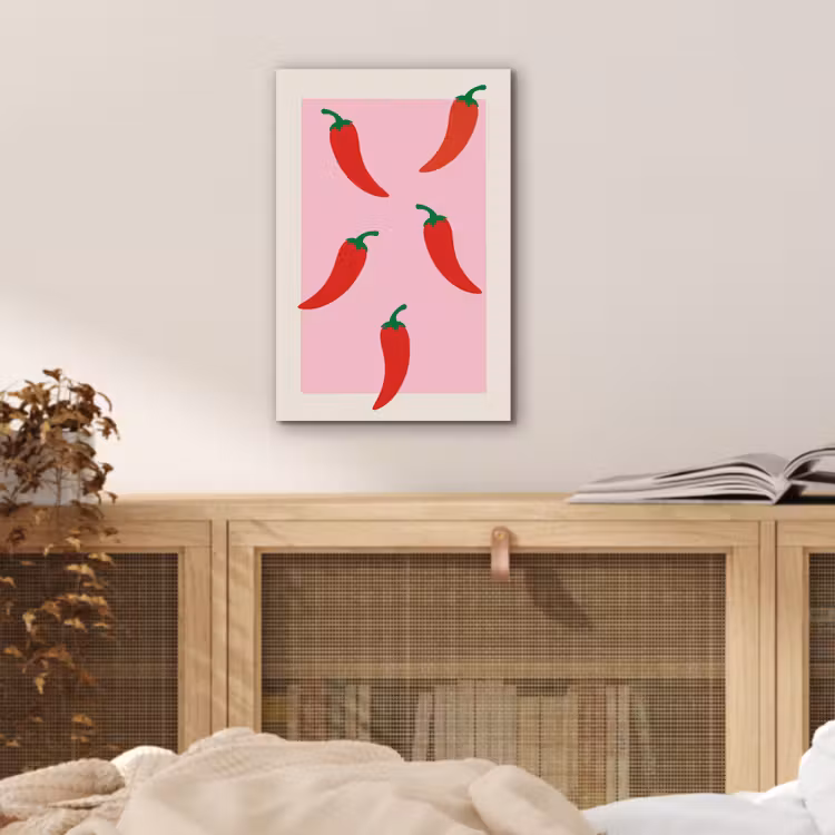 Aluminium schilderij - Pepers - Rood - Illustratie — 4