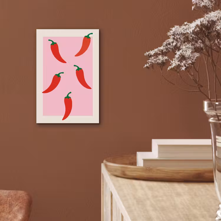 Aluminium schilderij - Pepers - Rood - Illustratie — 5