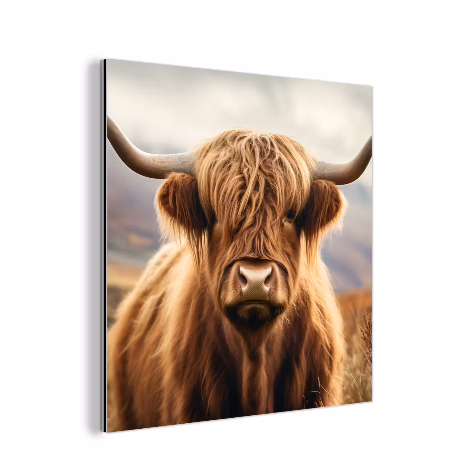 Aluminium schilderij - Schotse hooglander - Landschap - Dier — 1