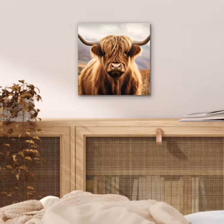 Aluminium schilderij - Schotse hooglander - Landschap - Dier — 4