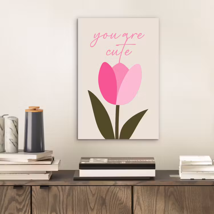 Aluminium schilderij - Tulp - Roze - Valentijn - Bloem — 2