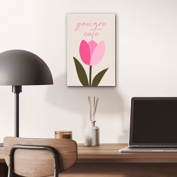 Aluminium schilderij - Tulp - Roze - Valentijn - Bloem — 6