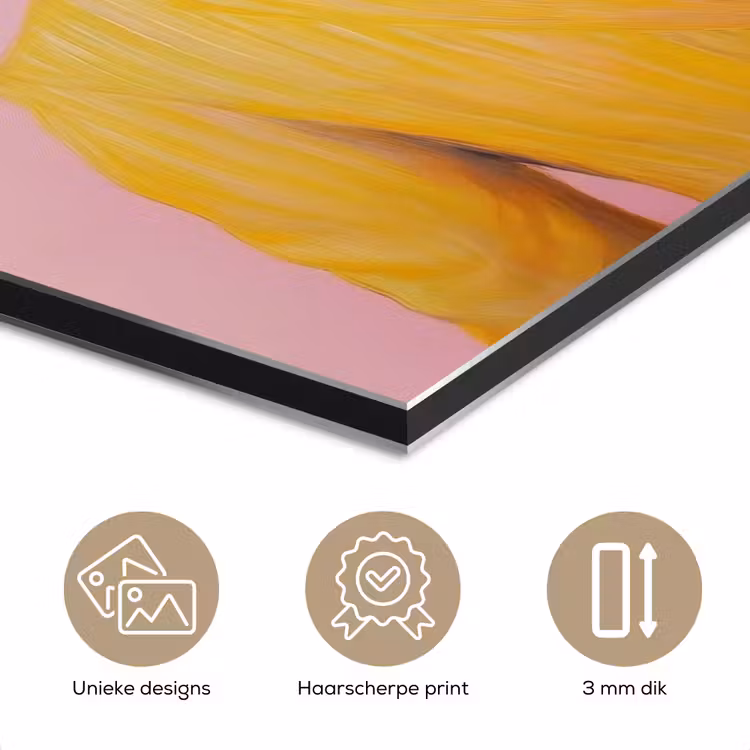 Aluminium schilderij - Tijger - Bril - Geel - Jasje — 7