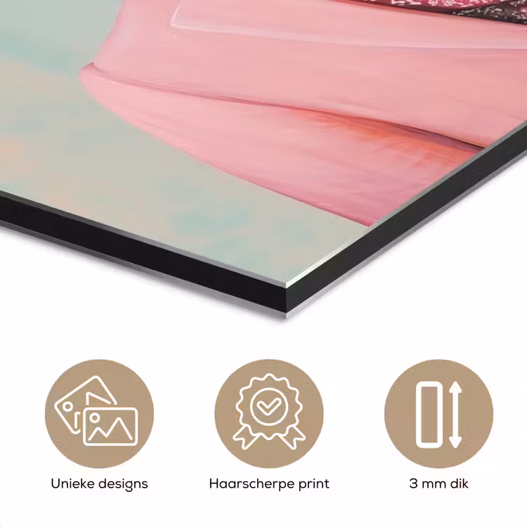 Aluminium schilderij - Tijger - Strik - Jasje - Roze — 7