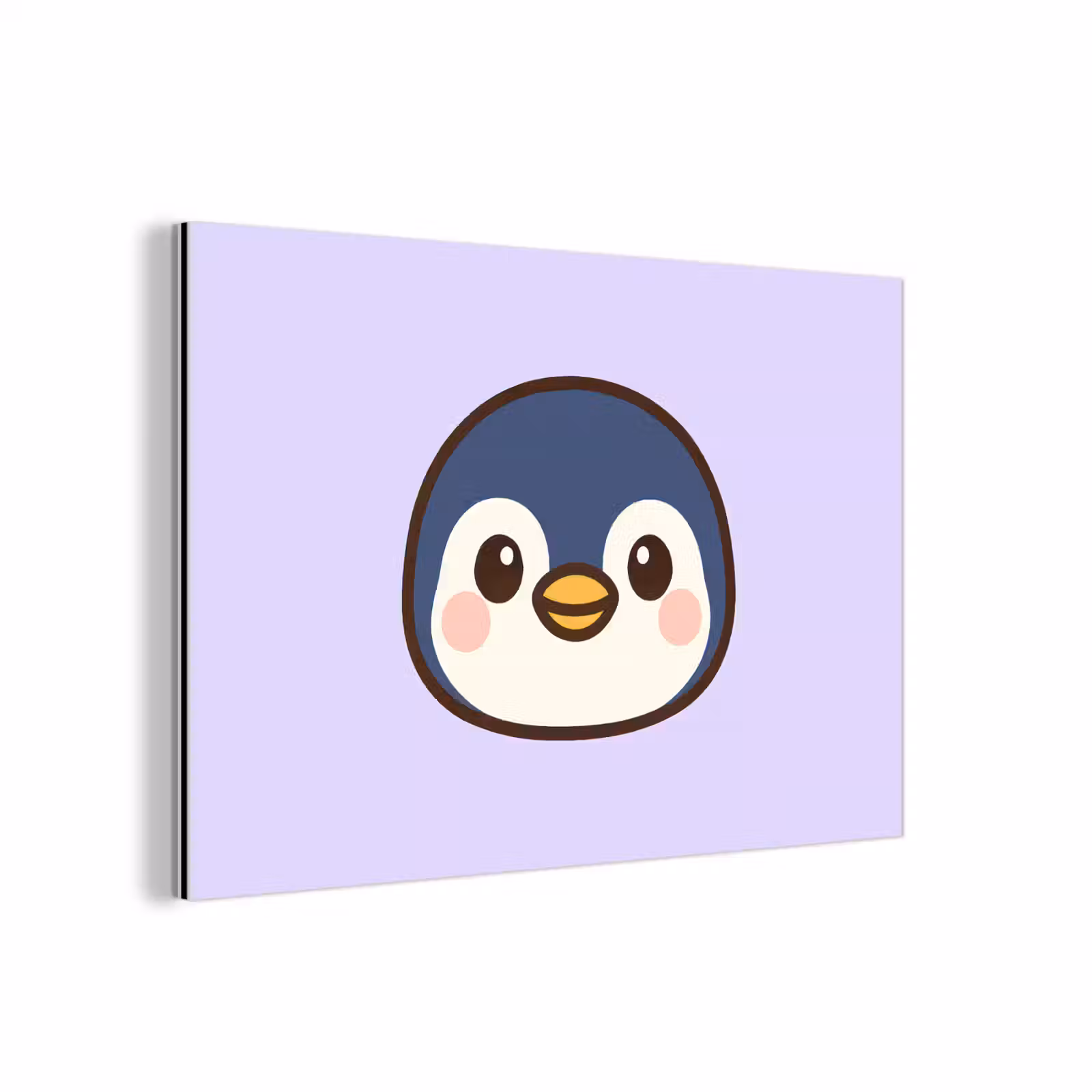 Aluminium schilderij - Pinguïn - Paars - Schattig — 1
