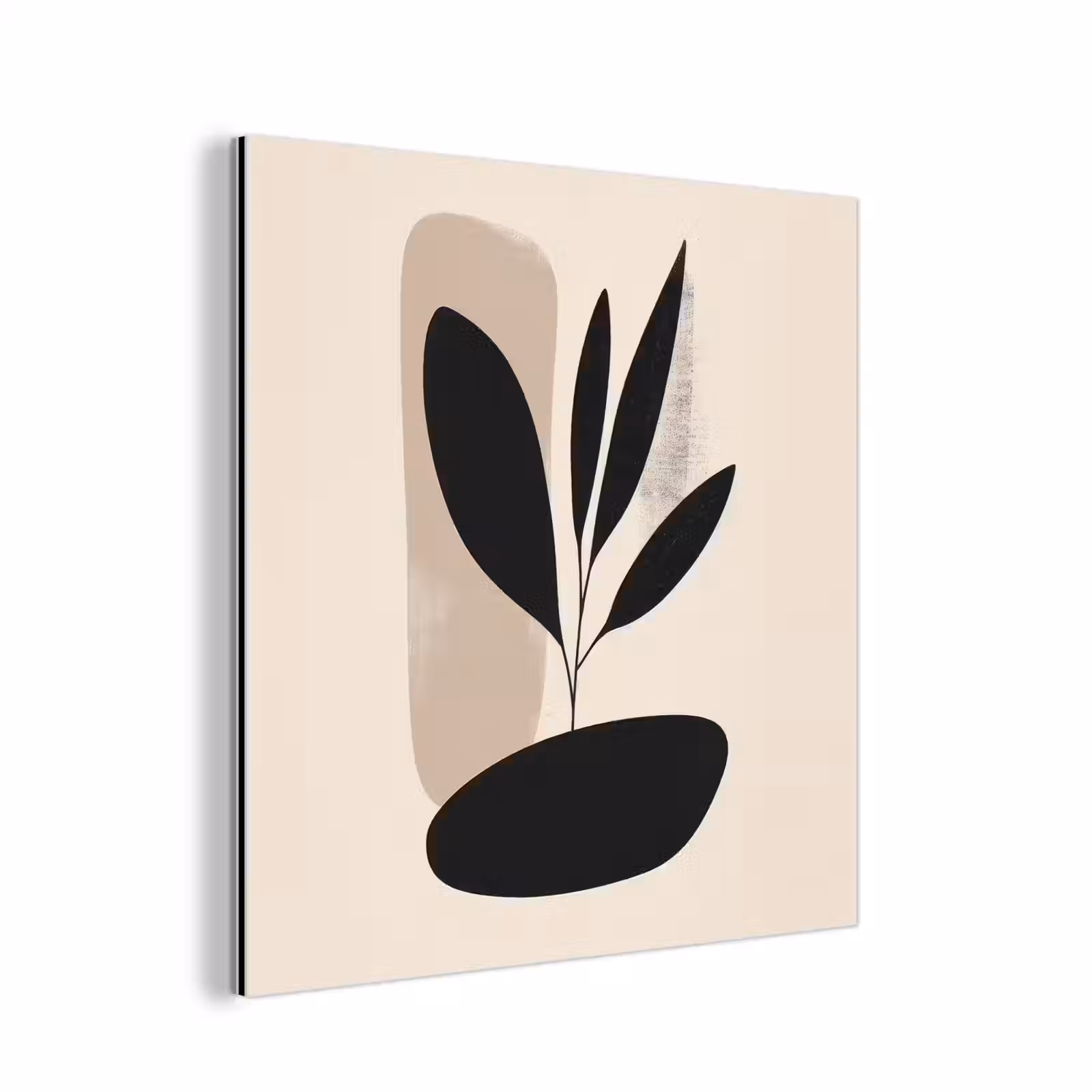 Aluminium schilderij - Plant - Beige - Japandi — 1