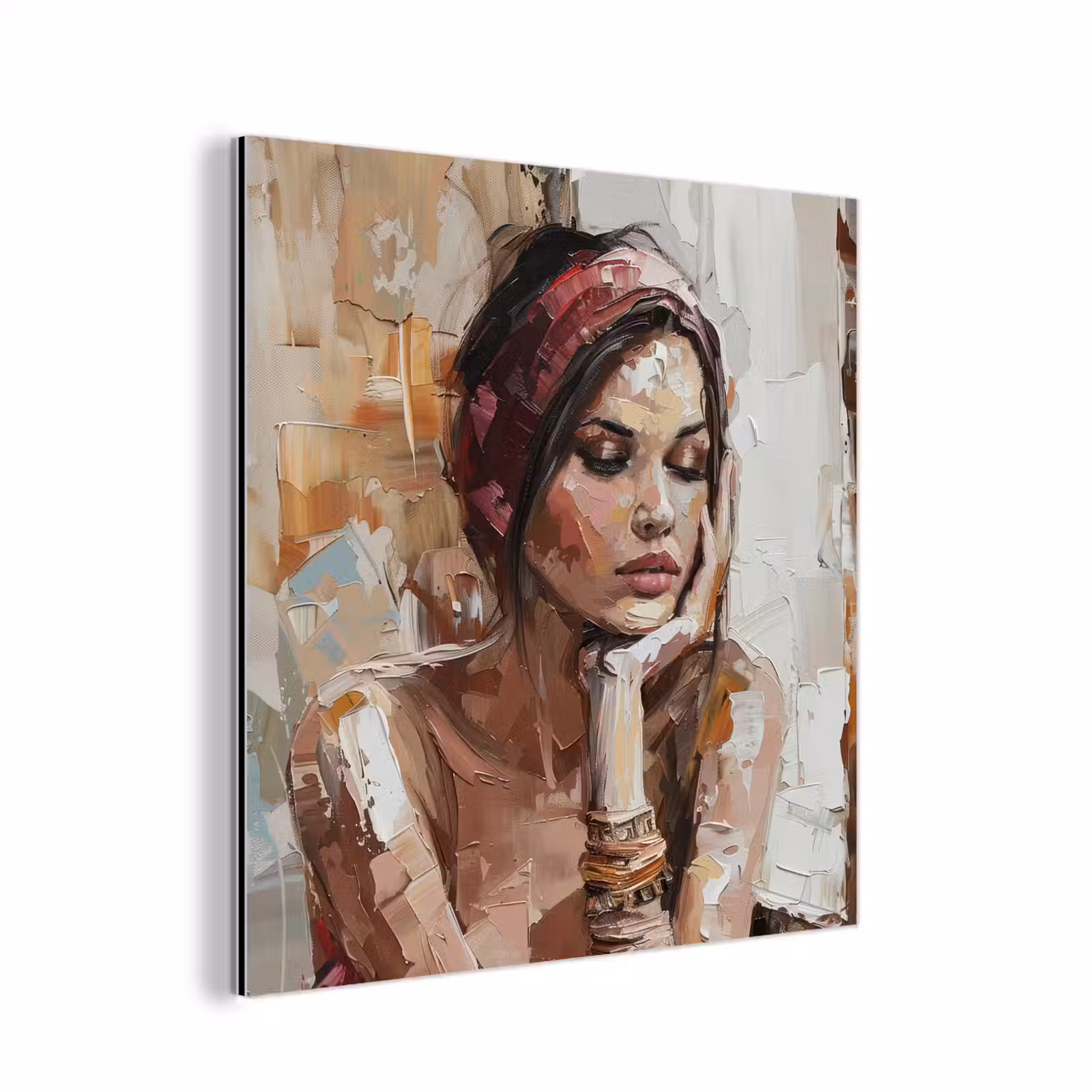 Aluminium schilderij - Vrouw - Verflook - Portret - Modern — 1