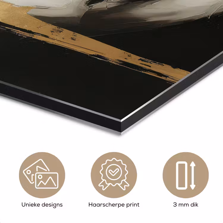 Aluminium schilderij - Ogen - Gezicht - Goud - Strepen — 7