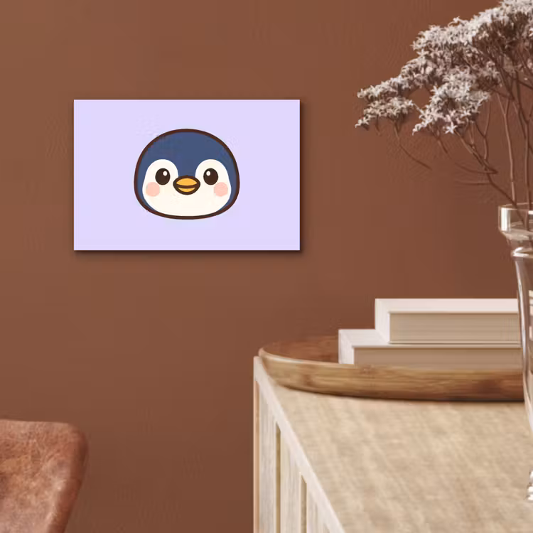 Aluminium schilderij - Pinguïn - Paars - Schattig — 5