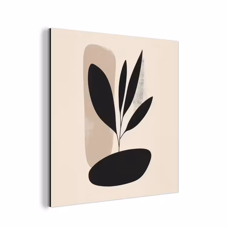 Aluminium schilderij - Plant - Beige - Japandi — 1