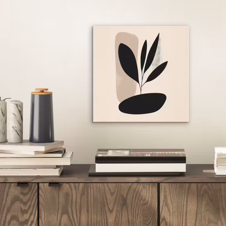 Aluminium schilderij - Plant - Beige - Japandi — 2