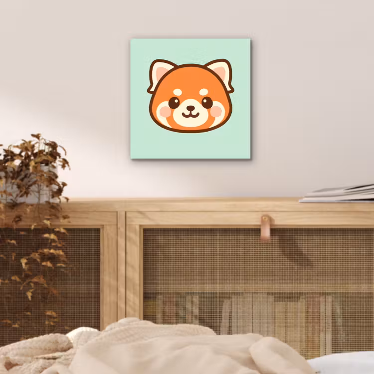 Aluminium schilderij - Rode panda - Groen - Cartoon — 4