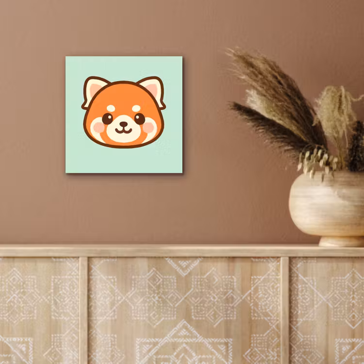 Aluminium schilderij - Rode panda - Groen - Cartoon — 5