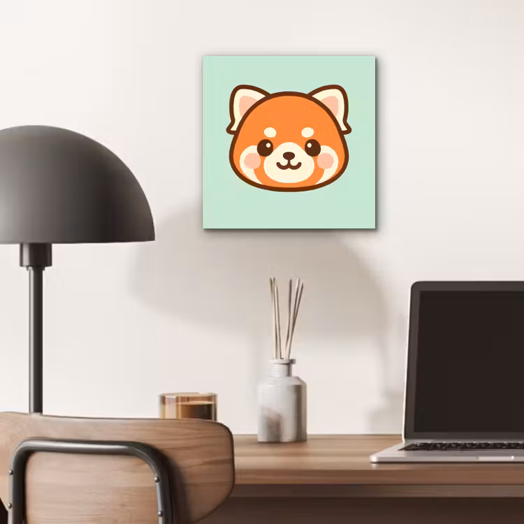 Aluminium schilderij - Rode panda - Groen - Cartoon — 6