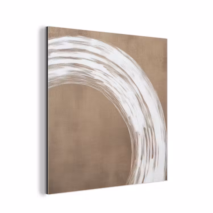 Aluminium schilderij - Verf - Bruin - Japandi — 1