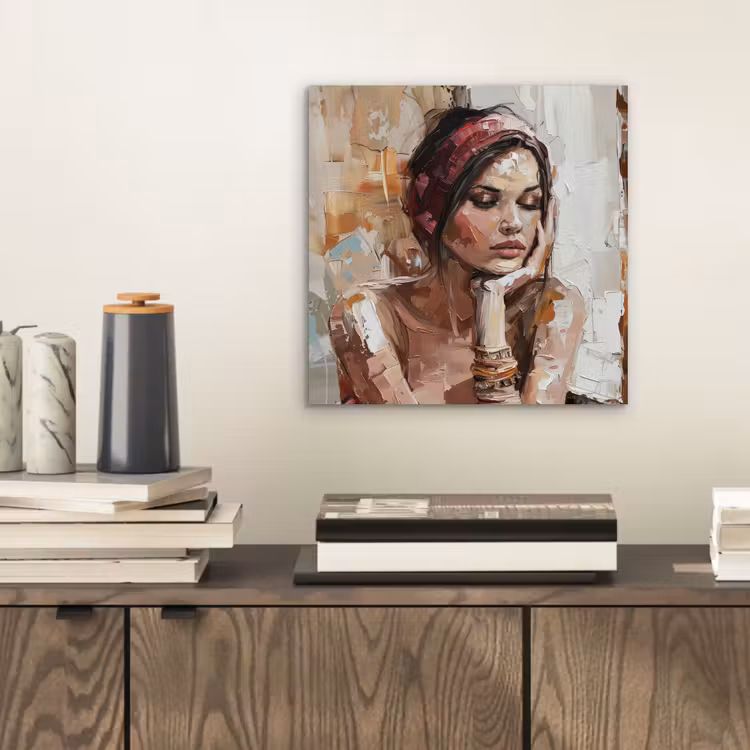Aluminium schilderij - Vrouw - Verflook - Portret - Modern — 2