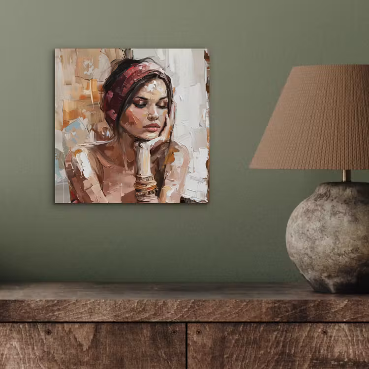 Aluminium schilderij - Vrouw - Verflook - Portret - Modern — 3