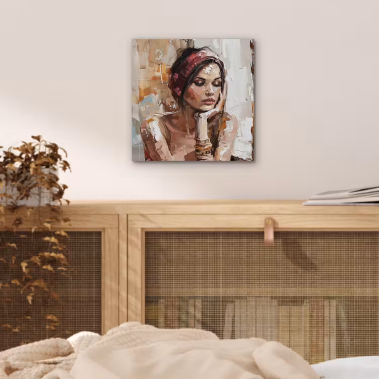 Aluminium schilderij - Vrouw - Verflook - Portret - Modern — 4