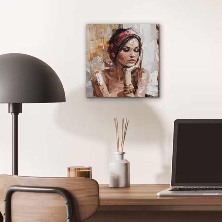 Aluminium schilderij - Vrouw - Verflook - Portret - Modern — 6