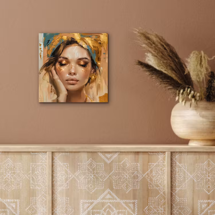 Aluminium schilderij - Vrouwen - Portret - Luxe - Goud — 5