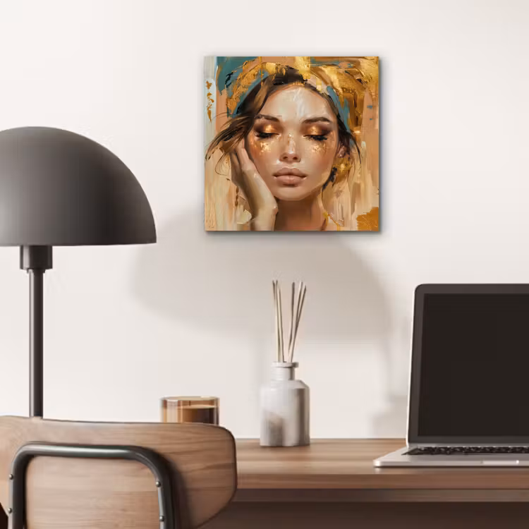 Aluminium schilderij - Vrouwen - Portret - Luxe - Goud — 6