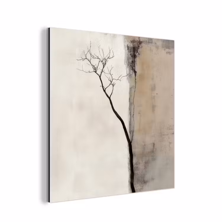 Aluminium schilderij - Wabi sabi - Plant - Beige — 1