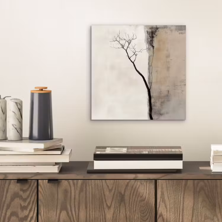 Aluminium schilderij - Wabi sabi - Plant - Beige — 2