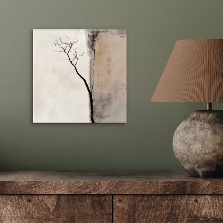 Aluminium schilderij - Wabi sabi - Plant - Beige — 3