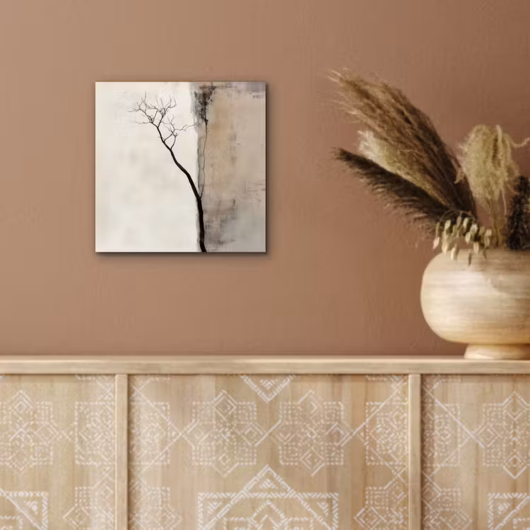 Aluminium schilderij - Wabi sabi - Plant - Beige — 5