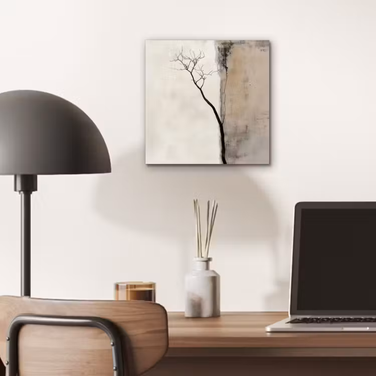 Aluminium schilderij - Wabi sabi - Plant - Beige — 6