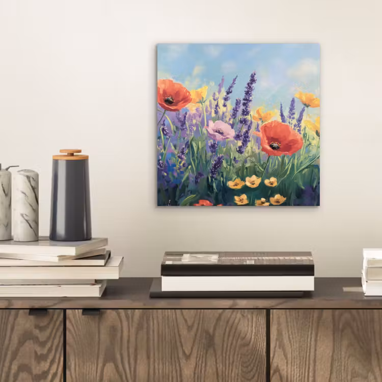 Aluminium schilderij - Weide - Bloemen - Kleurrijk — 2
