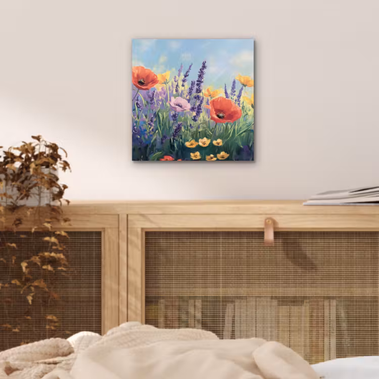 Aluminium schilderij - Weide - Bloemen - Kleurrijk — 4