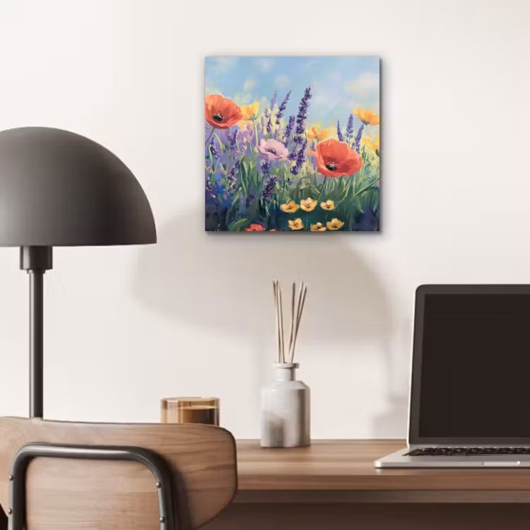 Aluminium schilderij - Weide - Bloemen - Kleurrijk — 6