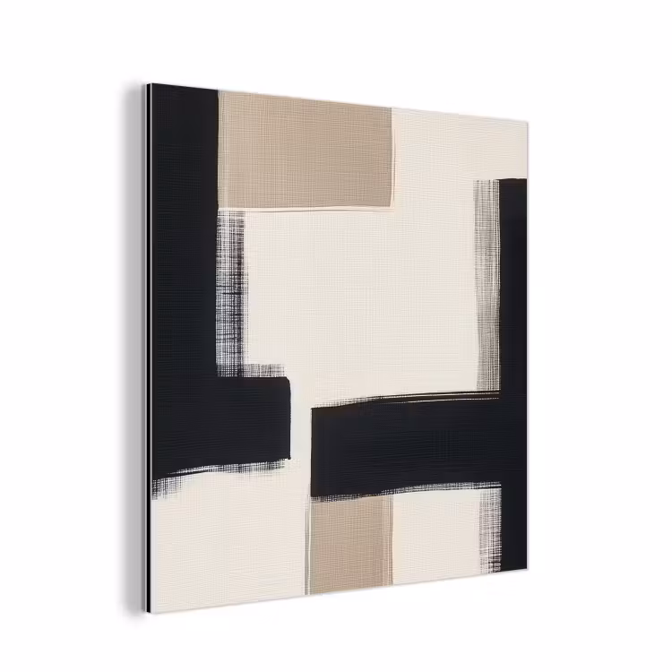Aluminium schilderij - Zwart - Abstract - Japandi — 1