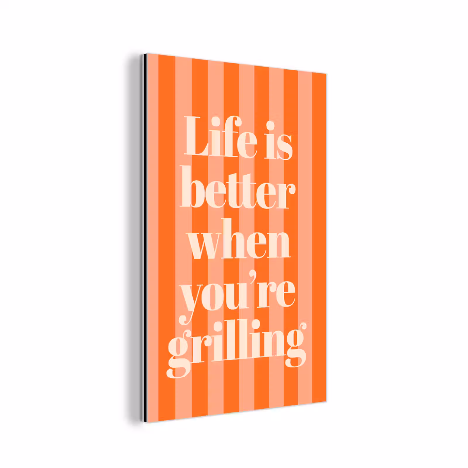 Aluminium schilderij - Tekst - Gestreept - Oranje - Zomer — 1