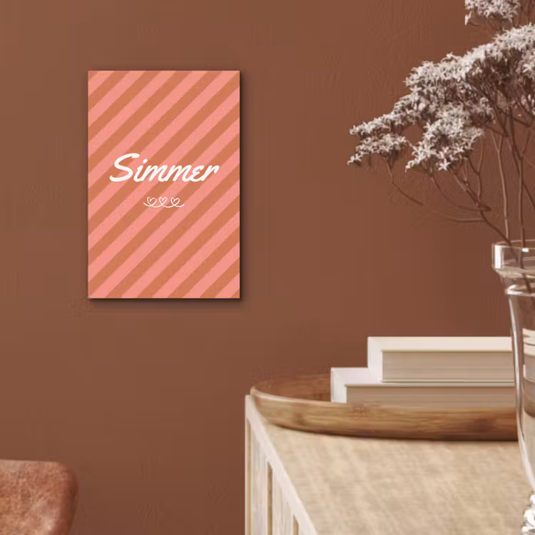 Aluminium schilderij - Simmer - Hartjes - Strepen - Roze — 5
