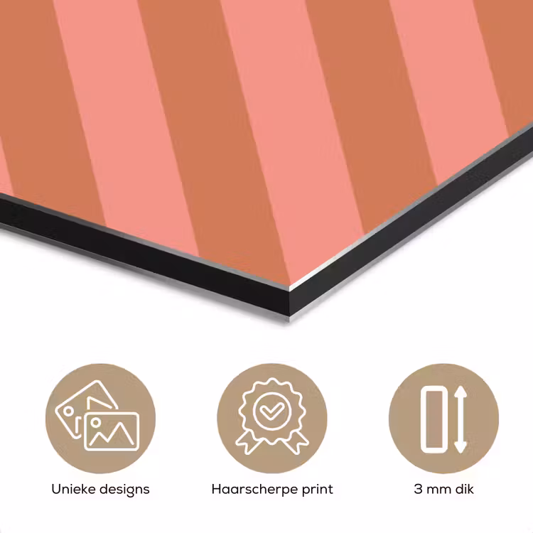 Aluminium schilderij - Simmer - Hartjes - Strepen - Roze — 7