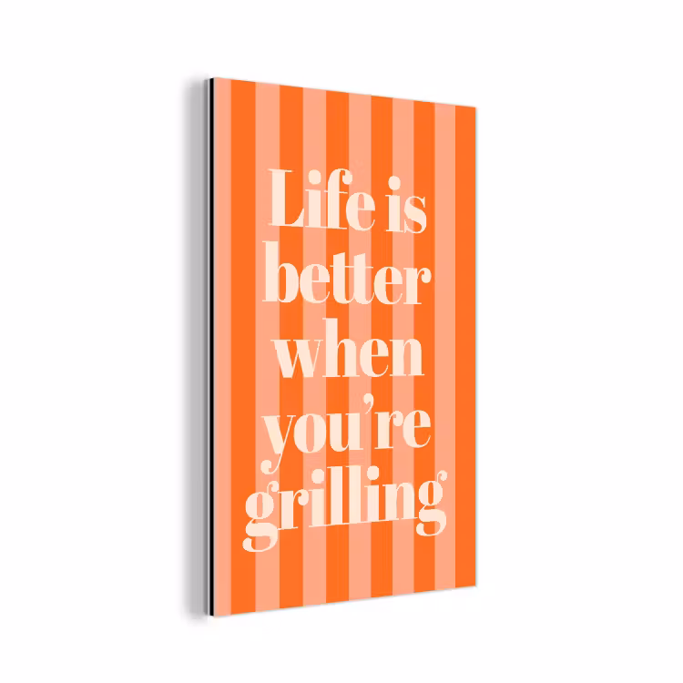Aluminium schilderij - Tekst - Gestreept - Oranje - Zomer — 1