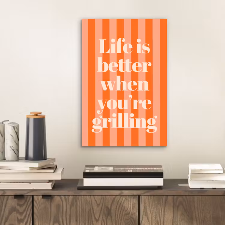 Aluminium schilderij - Tekst - Gestreept - Oranje - Zomer — 2