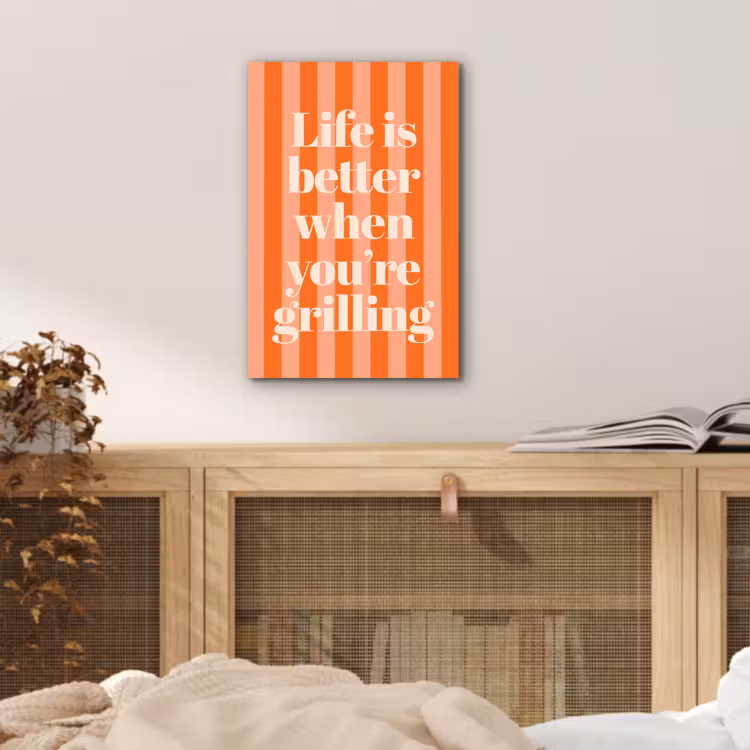 Aluminium schilderij - Tekst - Gestreept - Oranje - Zomer — 4