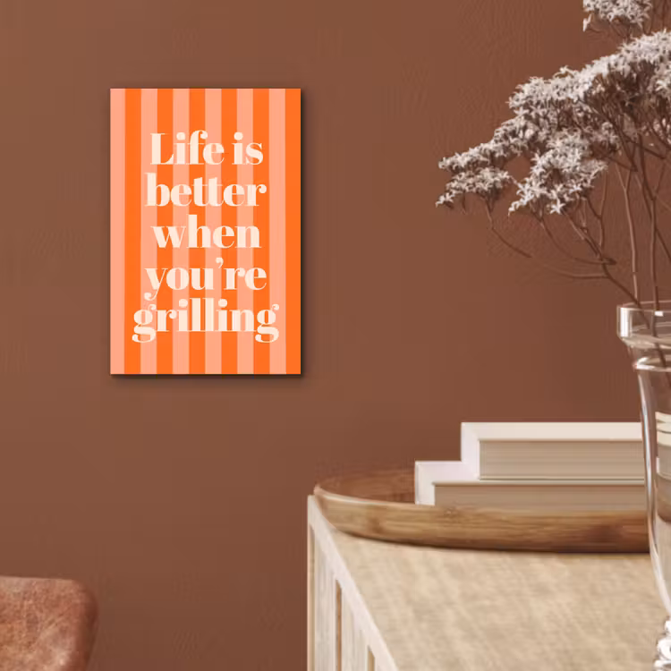 Aluminium schilderij - Tekst - Gestreept - Oranje - Zomer — 5