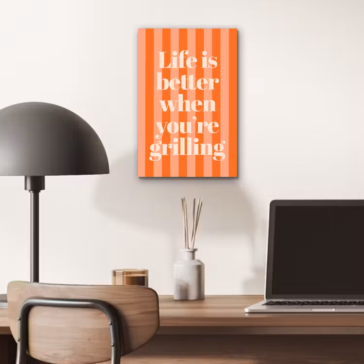 Aluminium schilderij - Tekst - Gestreept - Oranje - Zomer — 6