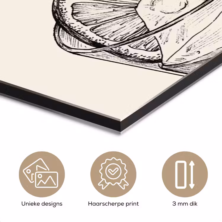 Aluminium schilderij - Tekst - Glas - Getekend - Citroen — 7