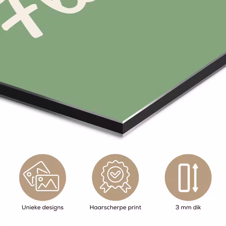 Aluminium schilderij - Tekst - Groen - Sierlijk - Letters — 7