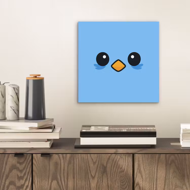 Aluminium schilderij - Vogel - Blauw - Eenvoudig — 2