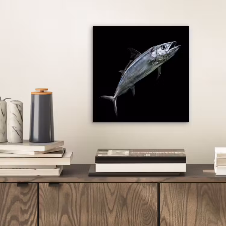 Aluminium schilderij - Makreel - Vis - Zwart — 2
